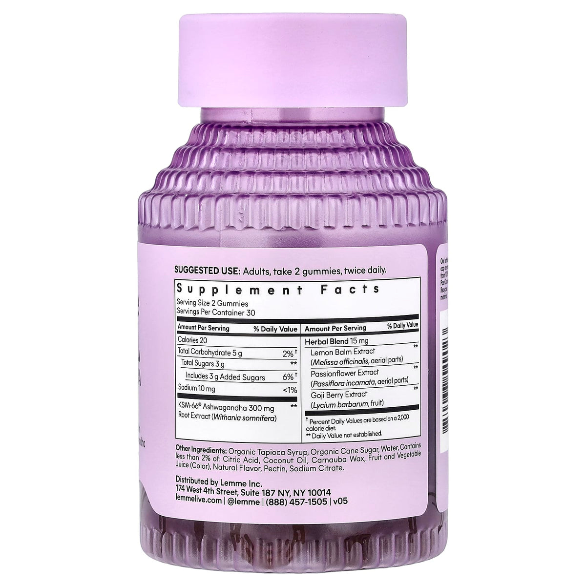 Lemme Chill Ashwagandha Gummies, Mixed Berry, 60 Gummies — alternate product view