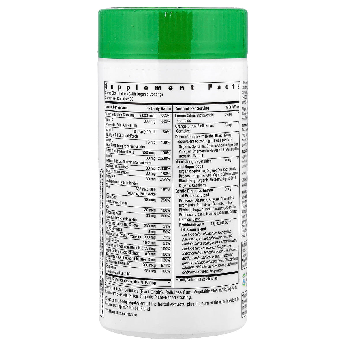 Rainbow Light Active Health Teen With DermaComplex+, 90 Tablets - view 2
