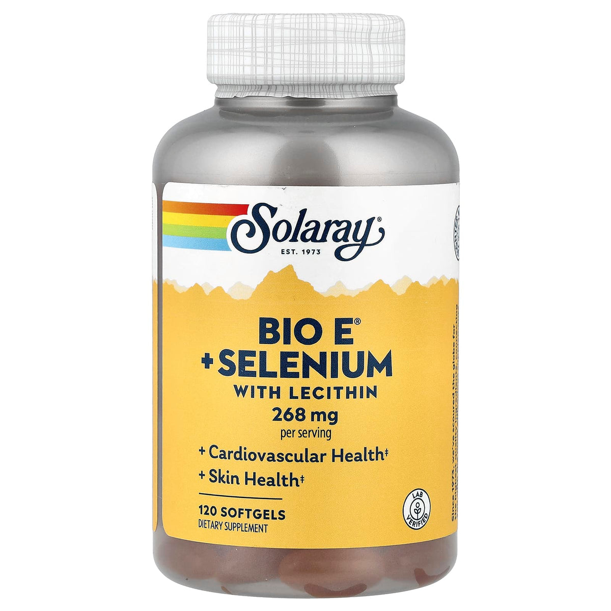 Solaray Bio E + Selenium with Lecithin, 120 Softgels