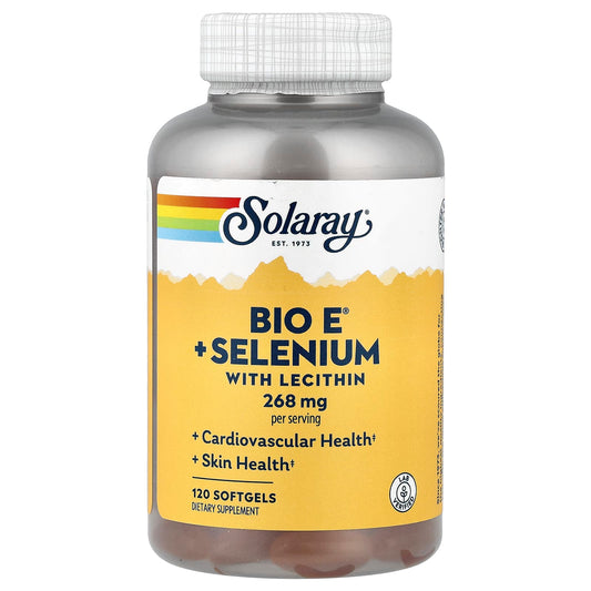 Solaray Bio E + Selenium with Lecithin, 120 Softgels
