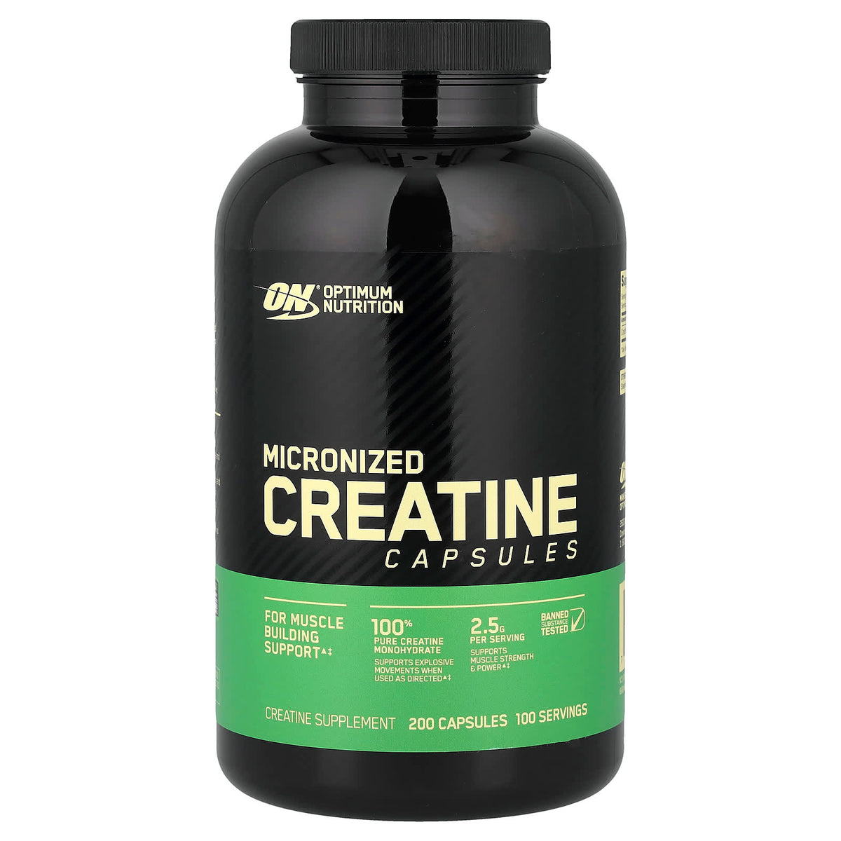 Optimum Nutrition Micronized Creatine Capsules, 1.25 g Each, 200 Capsules