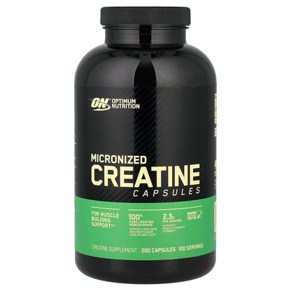 Optimum Nutrition Micronized Creatine Capsules, 1.25 g Each, 200 Capsules