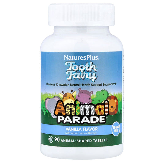 NaturesPlus Animal Parade Tooth Fairy Children's Chewable, Vanilla, 90 Tablets