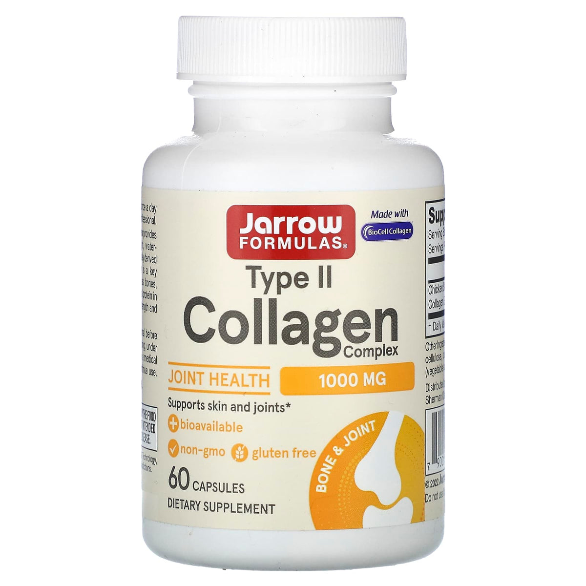 Jarrow Formulas Type II Collagen Complex, 60 Capsules (500 mg per Capsule)