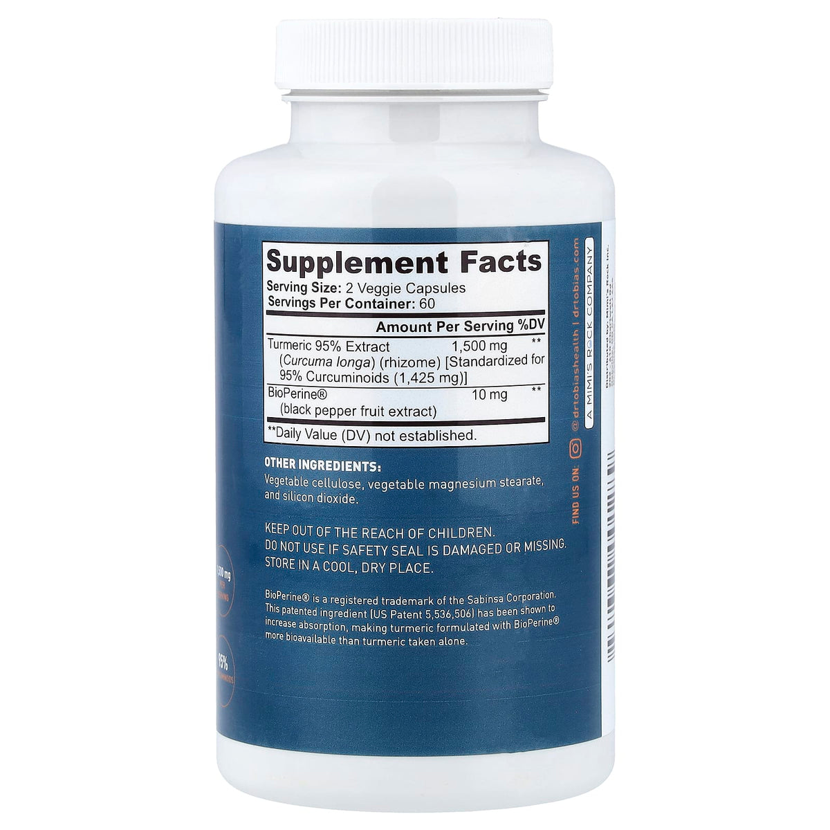 Dr. Tobias Turmeric Curcumin with BioPerine, 120 Veggie Capsules - view 2