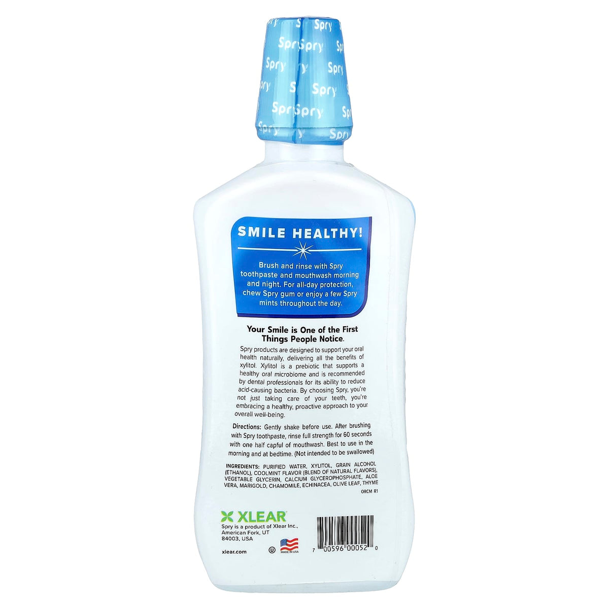 Xlear Spry Mouthwash, Natural Coolmint, 473 ml (16 fl oz) — alternate product view