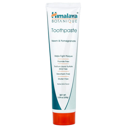 Himalaya Botanique Toothpaste, Neem & Pomegranate, Herbal Mint, 150 g