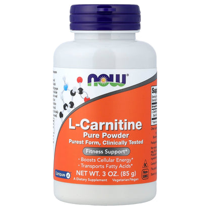 NOW Foods L-Carnitine Pure Powder, 85 g (3 oz)