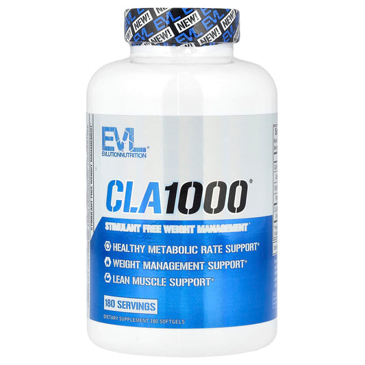 EVLution Nutrition CLA1000 Stimulant Free, 180 Softgels (1,000 mg per Softgel)