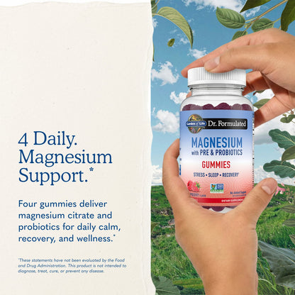 Garden of Life Magnesium with Pre & Probiotics Gummies, Raspberry, 60 Gummies - view 6