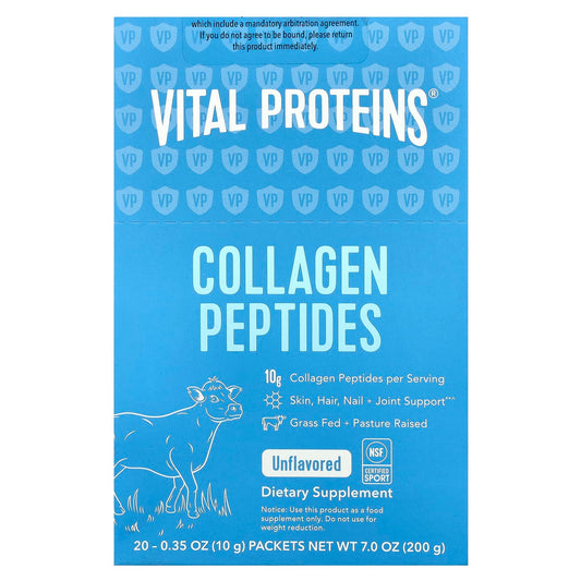 Vital Proteins Collagen Peptides, Unflavoured, 20 Packets, 10 g Each
