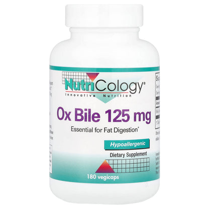 Nutricology Ox Bile, 125 mg, 180 Vegicaps