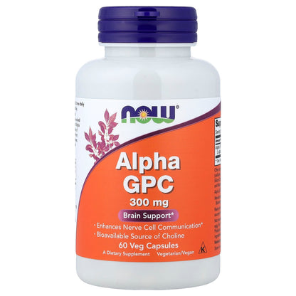 NOW Foods Alpha GPC 300 mg, 60 Veg Capsules