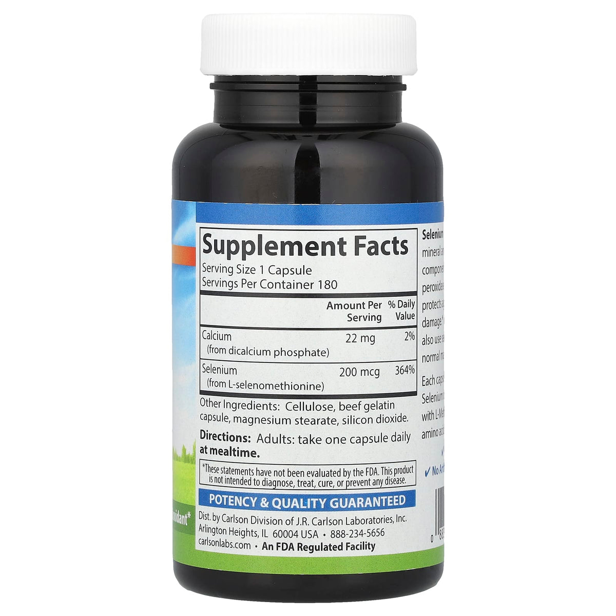 Carlson Selenium 200 mcg, 180 Capsules - view 2