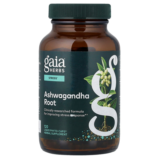Gaia Herbs Ashwagandha Root, 120 Liquid Phyto-Caps (350 mg per Capsule)