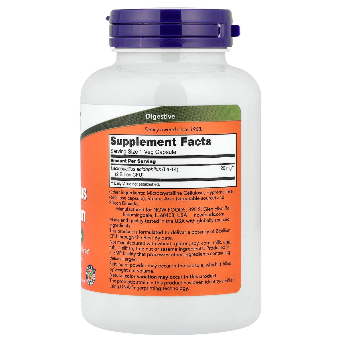 NOW Foods Acidophilus Two Billion, 250 Veg Capsules (20 mg per Capsule) — alternate product view