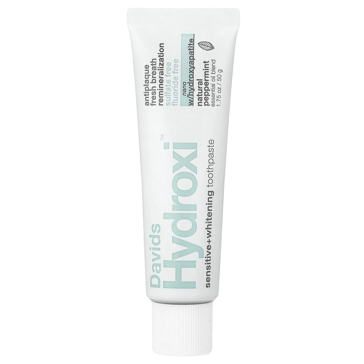 Davids Sensitive + Whitening Toothpaste, Natural Peppermint, 50 g — product view