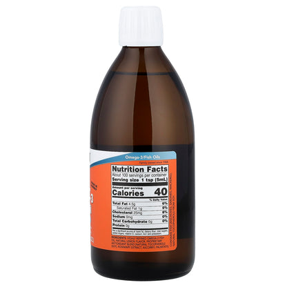NOW Foods Omega-3 Fish Oil, Lemon, 500 ml (16.9 fl oz) - view 2