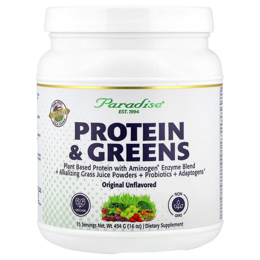Paradise Herbs Protein & Greens, Original Unflavoured, 454 g (16 oz)