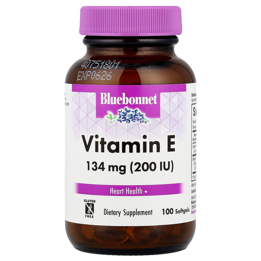 Bluebonnet Nutrition Vitamin E 134 mg (200 IU), 100 Softgels