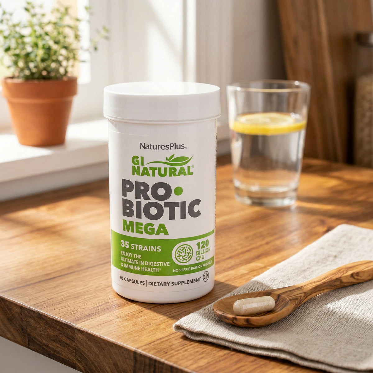NaturesPlus GI Natural Probiotic Mega, 30 Capsules - view 5
