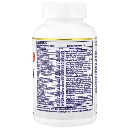 Paradise Herbs Earth's Blend One Daily Superfood Multi with Iron, 120 Capsules - view 2