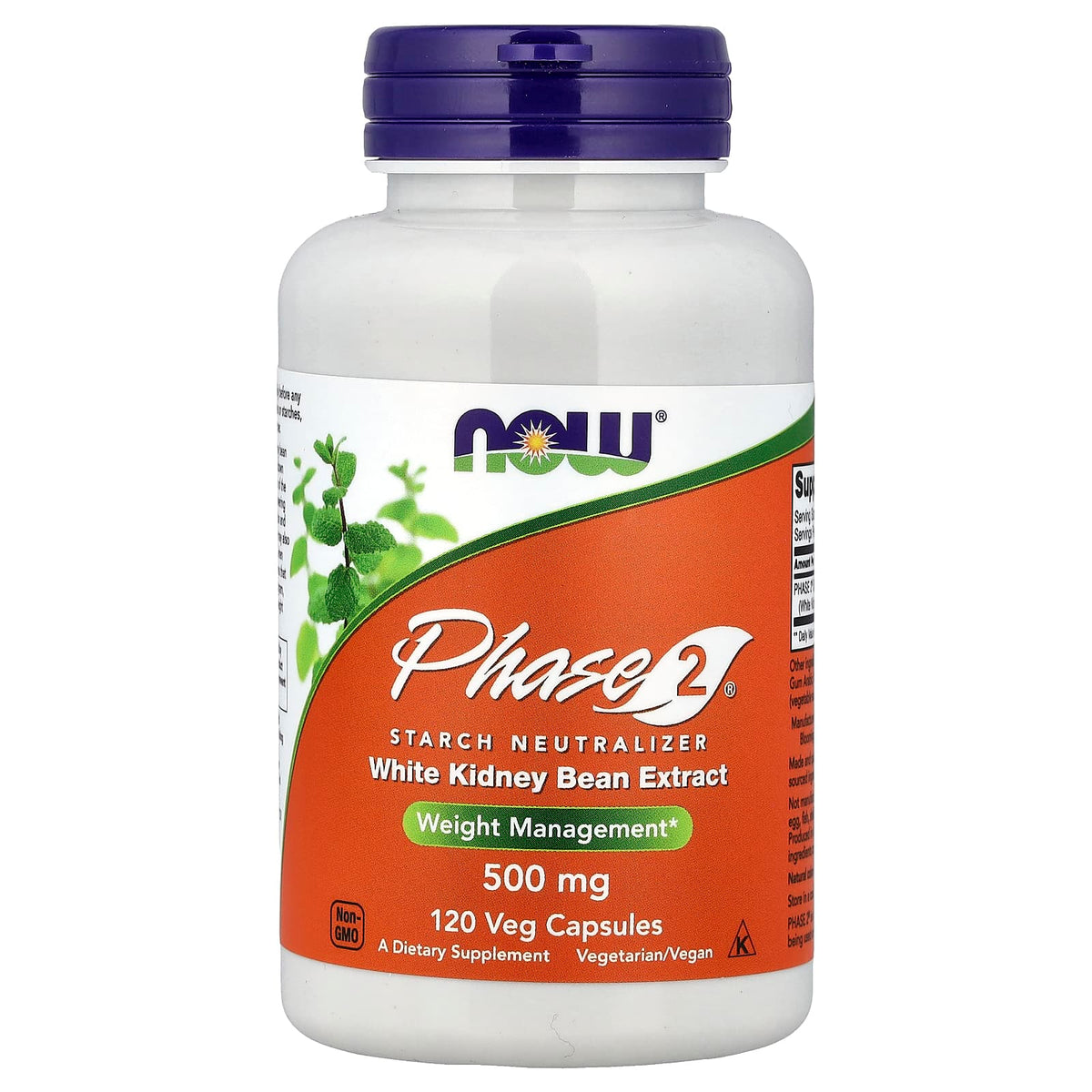 NOW Foods Phase 2 Starch Neutralizer, 500 mg, 120 Veg Capsules — product view
