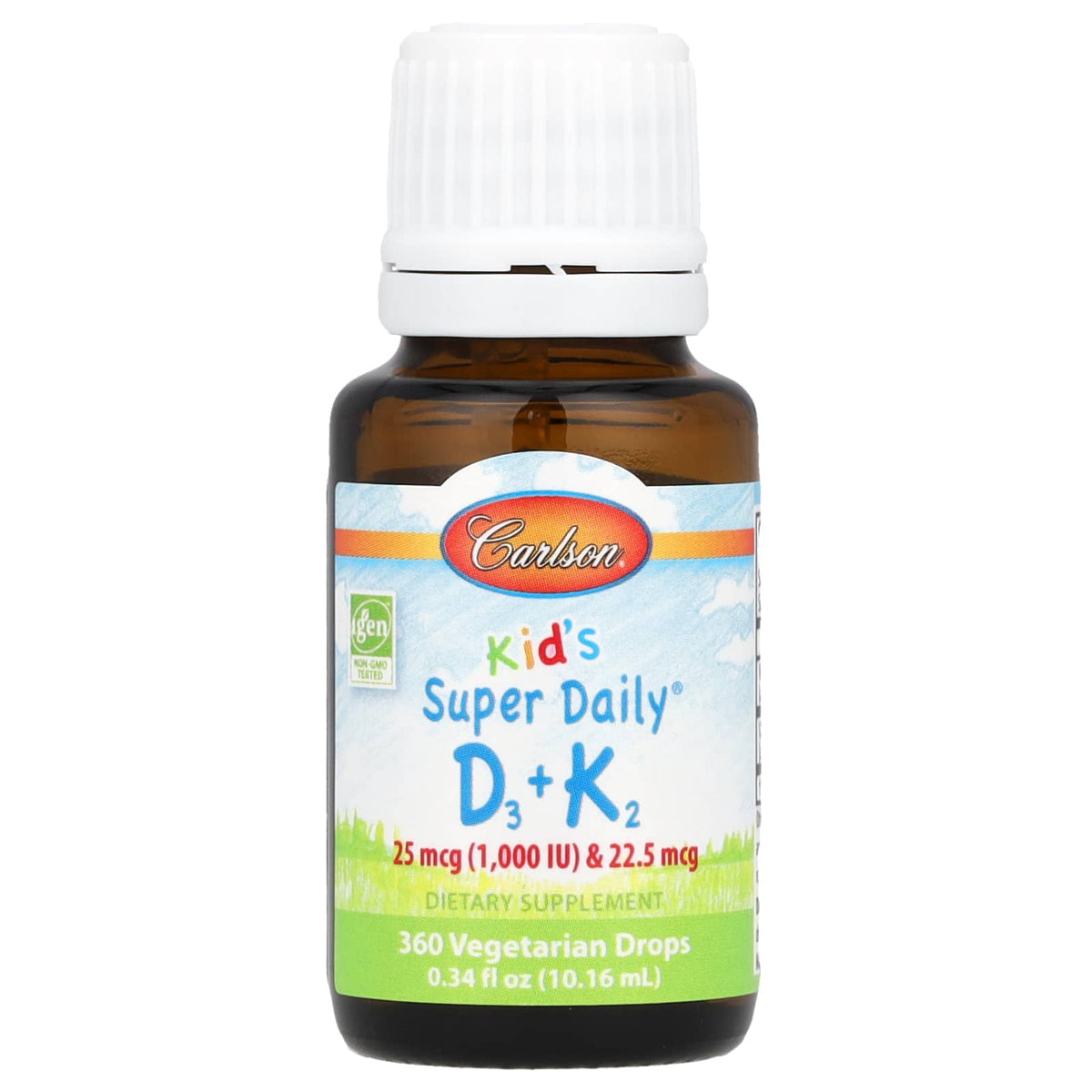 Carlson Kid's Super Daily D3 + K2, 0.34 fl oz (10.16 ml) - view 3