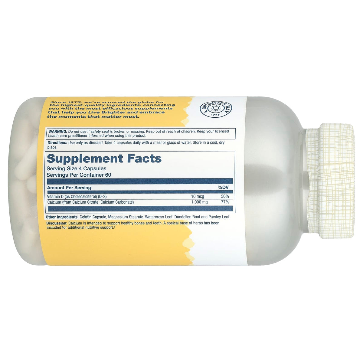 Solaray Calcium Citrate with Vitamin D-3, 240 Capsules - view 2