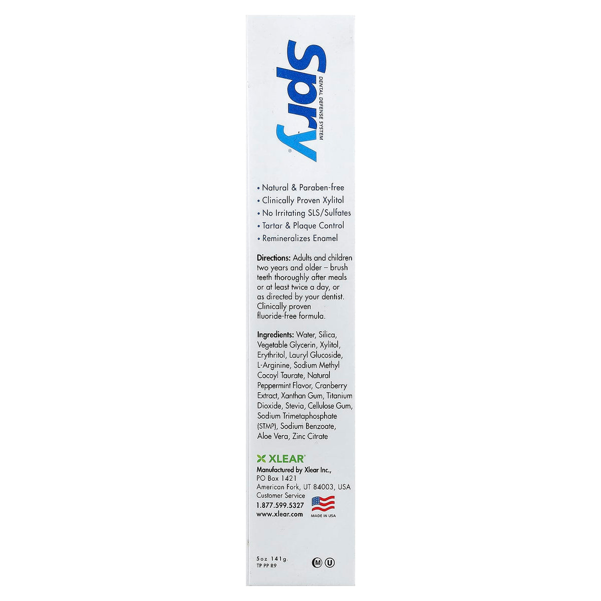 Xlear Spry, Fluoride Free Toothpaste, Peppermint, 141 g - view 3
