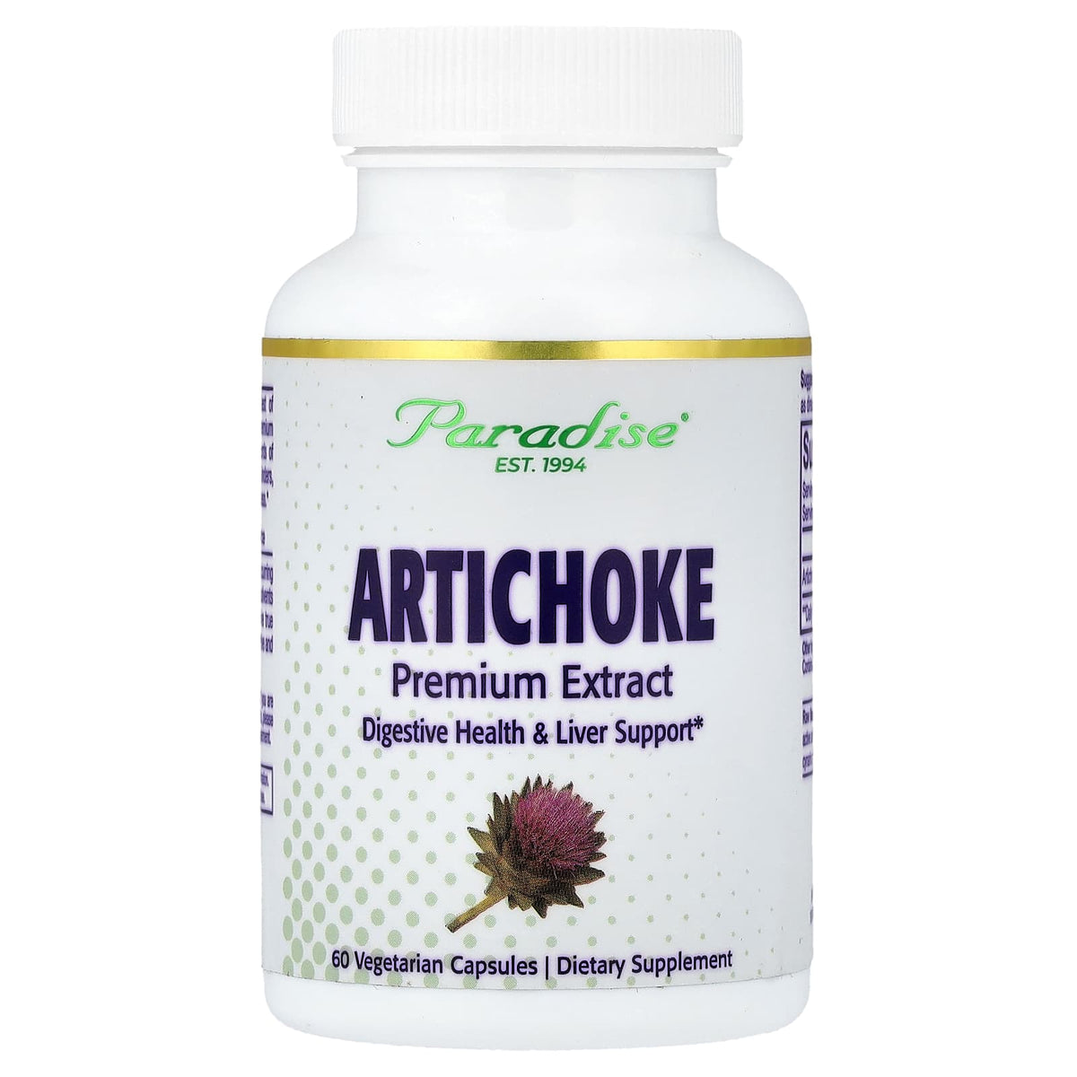 Paradise Herbs Artichoke, 60 Vegetarian Capsules (250 mg per Capsule)