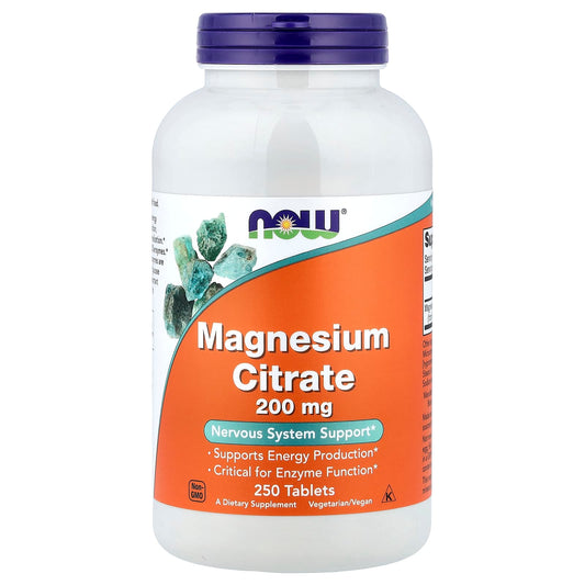 NOW Foods Magnesium Citrate 200 mg, 250 Tablets