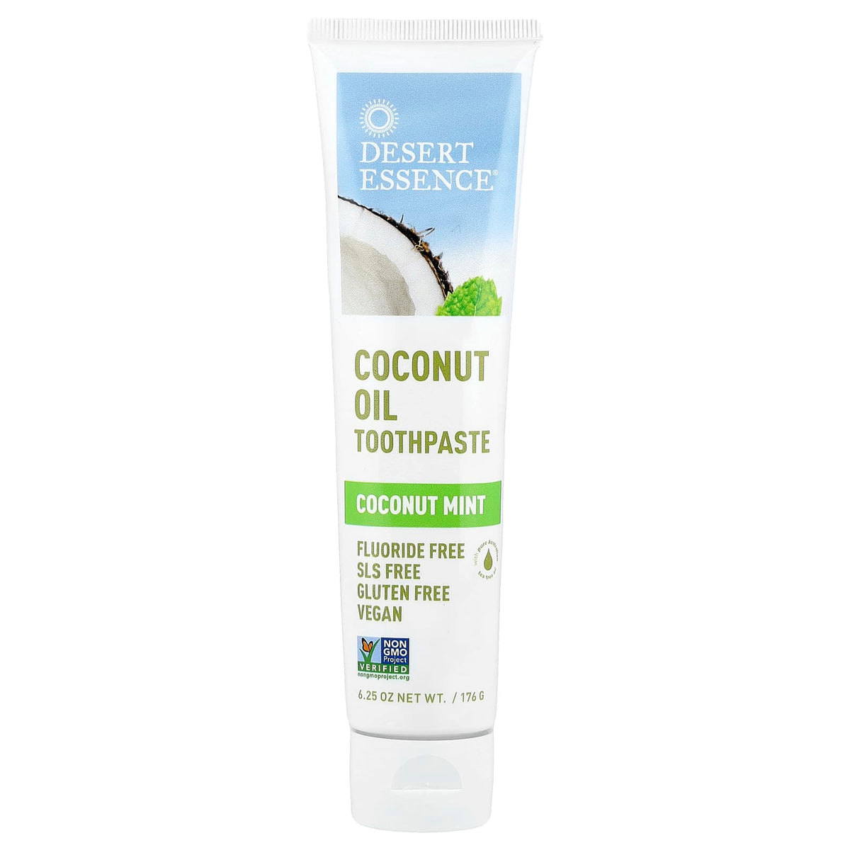 Desert Essence Coconut Oil Toothpaste, Coconut Mint, 176 g