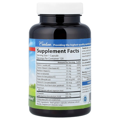 Carlson Totally Zen with GABA, L-Theanine and B Vitamins 120 Capsules - view 2