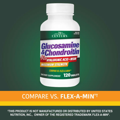 21st Century Glucosamine & Chondroitin Plus Hyaluronic Acid + MSM, 120 Tablets - view 4