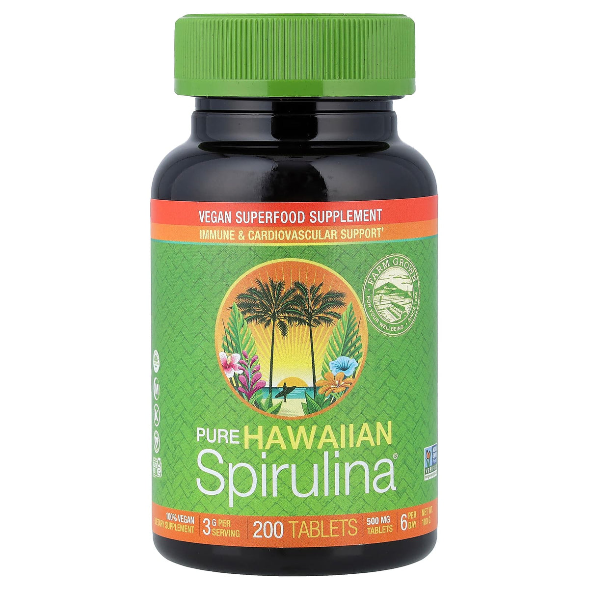 Nutrex Hawaii Pure Hawaiian Spirulina, 500 mg, 200 Tablets — product view