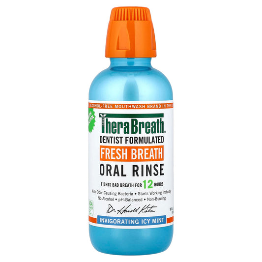 TheraBreath Fresh Breath Oral Rinse, Invigorating Icy Mint, 473 ml (16 fl oz)