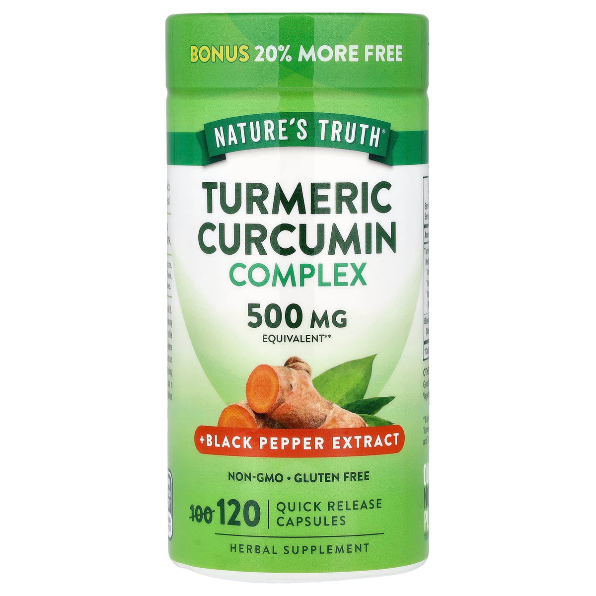 Nature's Truth Turmeric Curcumin Complex, Black Pepper Extract, 120 Capsules