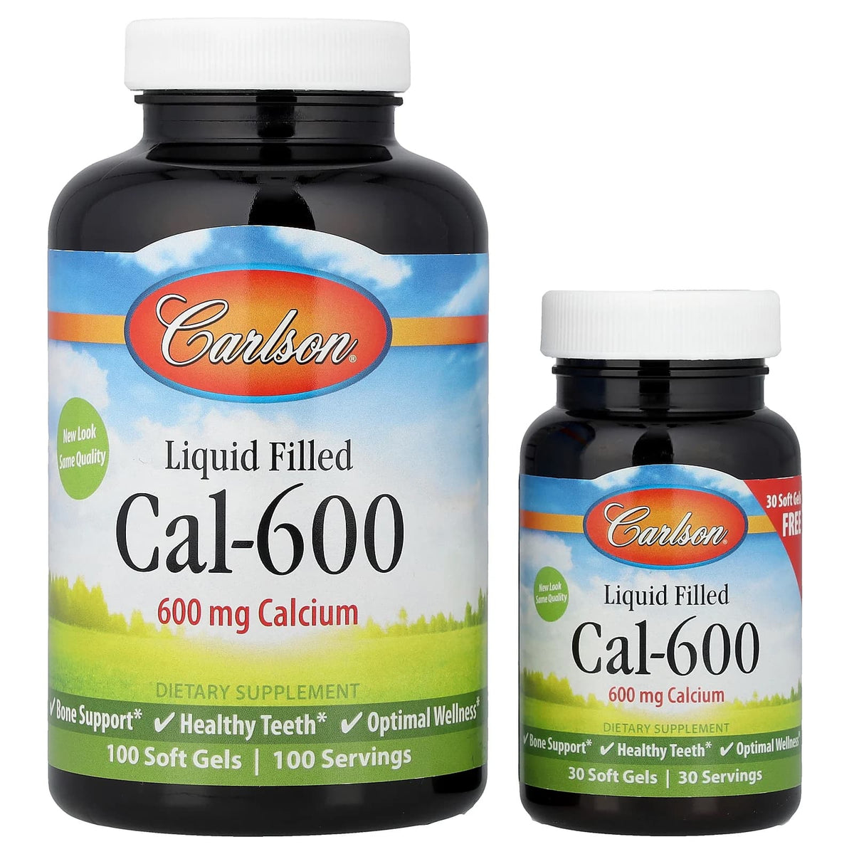 Carlson Cal-600 Liquid Filled 600 mg Calcium, 100 + 30 Capsules — product view