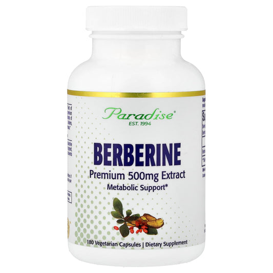 Paradise Herbs Berberine 500 mg, 180 Vegetarian Capsules