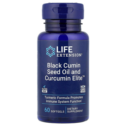 Life Extension Black Cumin Seed Oil and Curcumin Elite, 60 Softgels