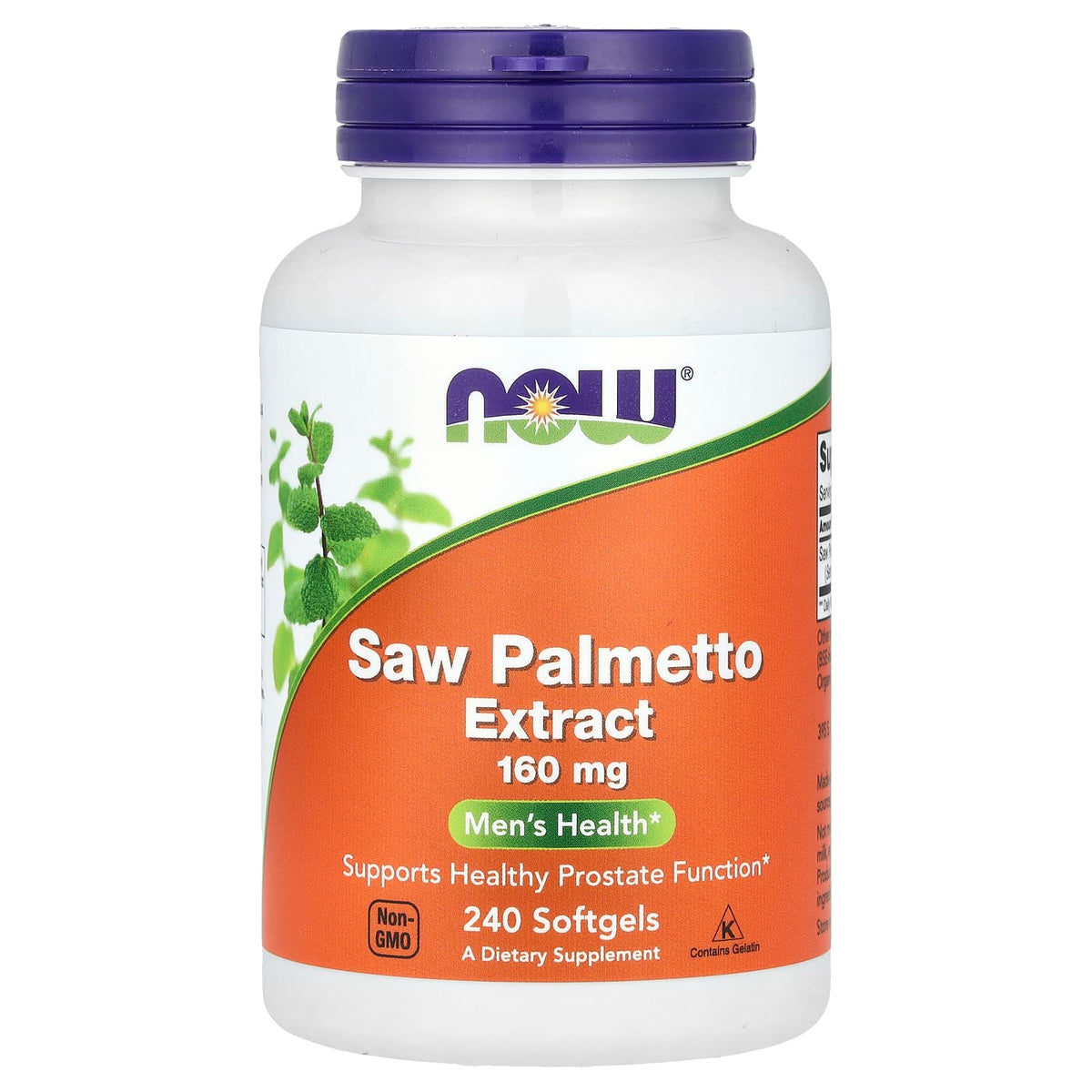 NOW Foods Saw Palmetto Extract, 160 mg, 240 Softgels