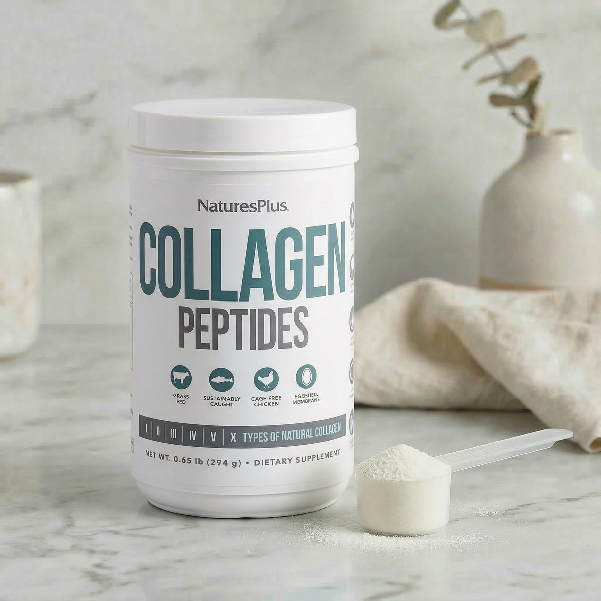 NaturesPlus Collagen Peptides Powder, 294 g (0.65 lb) - view 6