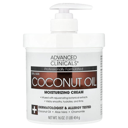 Advanced Clinicals Coconut Oil Moisturising Cream 454 g (16 oz)
