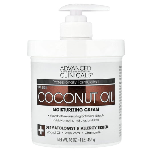 Advanced Clinicals Coconut Oil Moisturising Cream 454 g (16 oz)