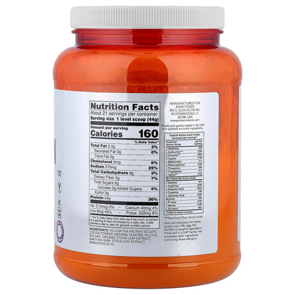 NOW Foods Sports Pea Protein Powder, Creamy Chocolate, 907 g (2 lb) - view 2