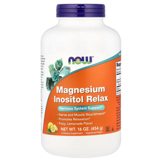 NOW Foods Magnesium Inositol Relax, Lemonade, 454 g (16 oz)