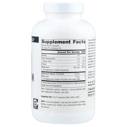 Source Naturals Magnesium Malate, 200 Capsules - view 2