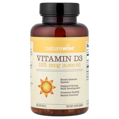 NatureWise Vitamin D3, 125 mcg (5,000 IU), 360 Softgels