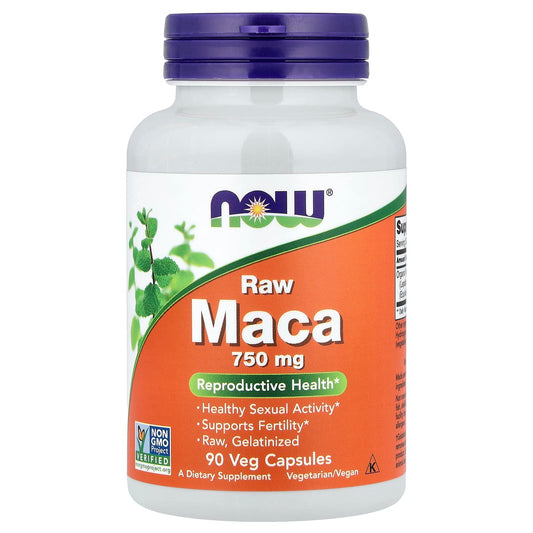 NOW Foods Raw Maca 750 mg, 90 Veg Capsules